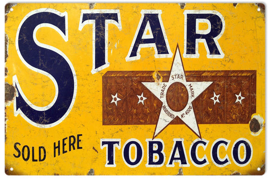 Star Tobacco Smoke Vintage Style Metal Sign 12 x 18