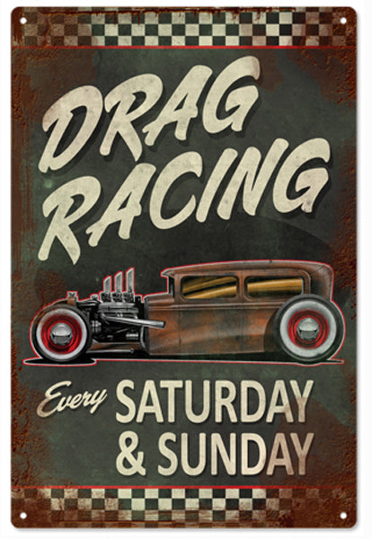 Hot Rod Drag Racing Car 12″x18″