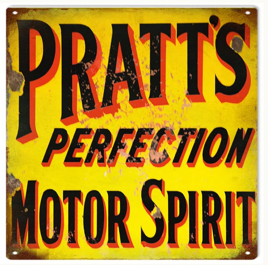 Pratts Motor Oil Vintage Style Metal Sign 12 × 12
