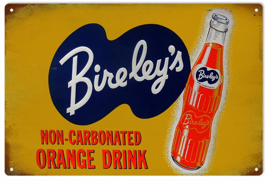 Bireleys Orange Drink Vintage Style Metal Sign 12 × 18