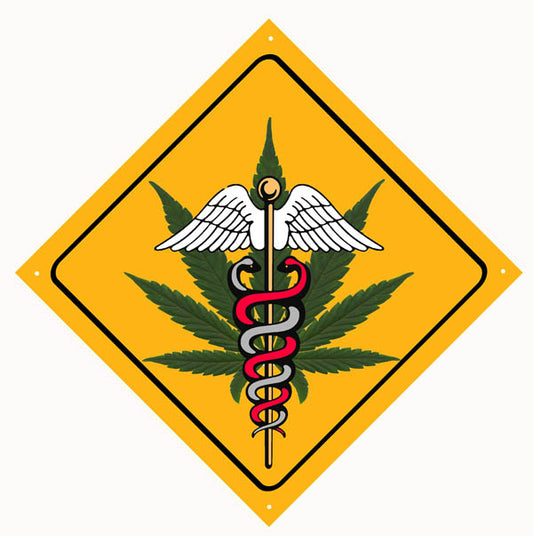 Marijuana Cannabis Leaf Vintage Style Metal Sign 12 × 12