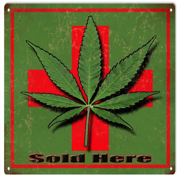 Marijuana Cannabis Sold Here 12×12