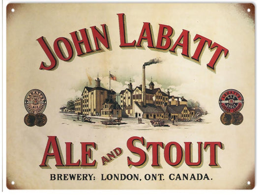 John Labatt Stout Beer Bar Vintage Style Metal Sign 9 × 12