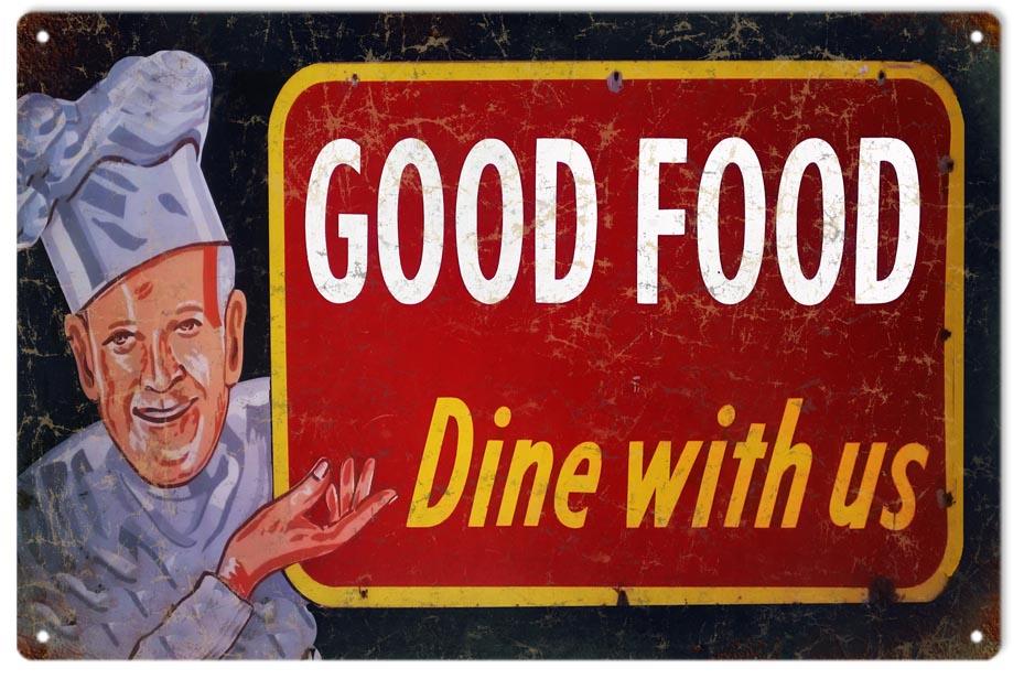 Good Food Dine With Us Country 12×18