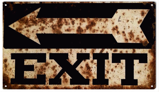 Exit Gas Station Vintage Style Metal Sign 8 × 14