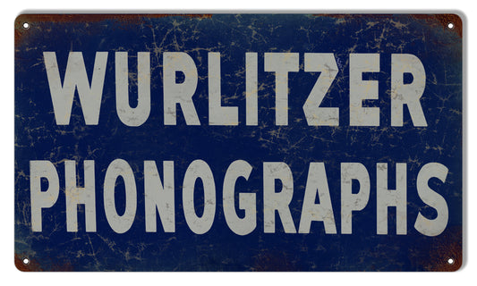 Wurlitzer Phonographs Vintage Style Metal Sign 8 × 14