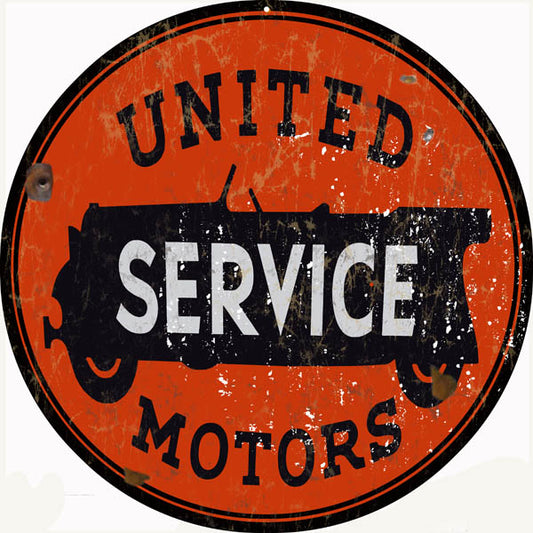 United Service Motors Vintage Style Metal Sign 30 x 30