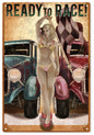 Ready To Race Pin Up Girl 12x18