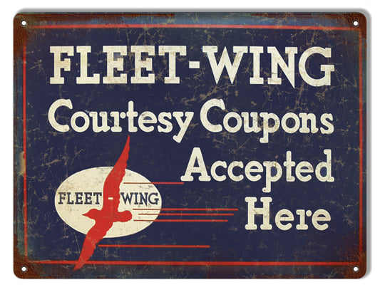 Fleet Wing Coupons l Vintage Style Metal Sign 9 × 12