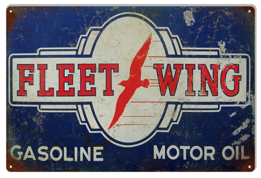 Fleet Wing Gasoline Gas Station 12×18