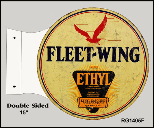 Ethyl Motor Oil Flange Vintage Style Metal Sign 15 × 17