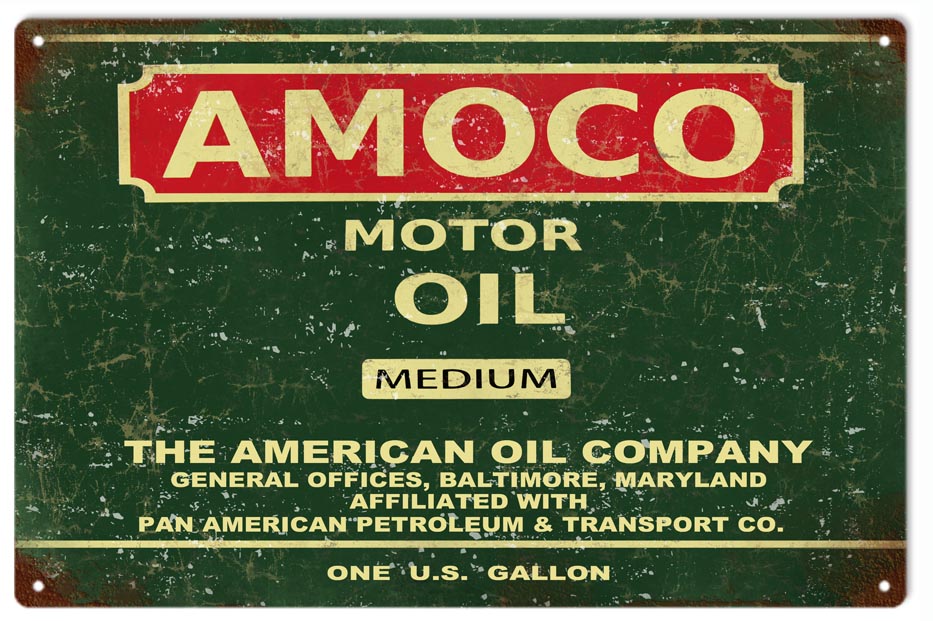 Amoco Gas And Motor Oil 12x18