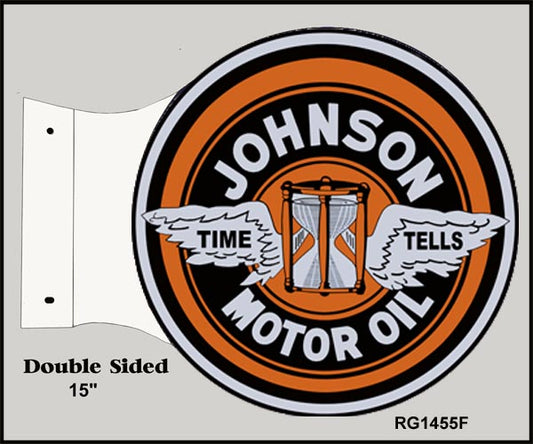 Johnson Motor Oil Flange Vintage Style Metal Sign 15 x 17