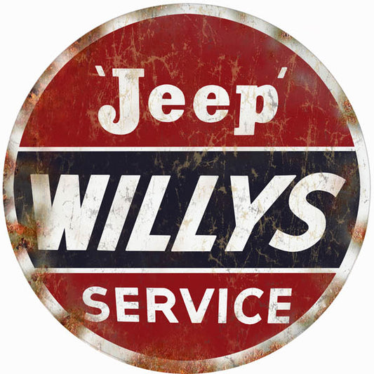 Willys Jeep Service Vintage Style Metal Sign 14 x 14