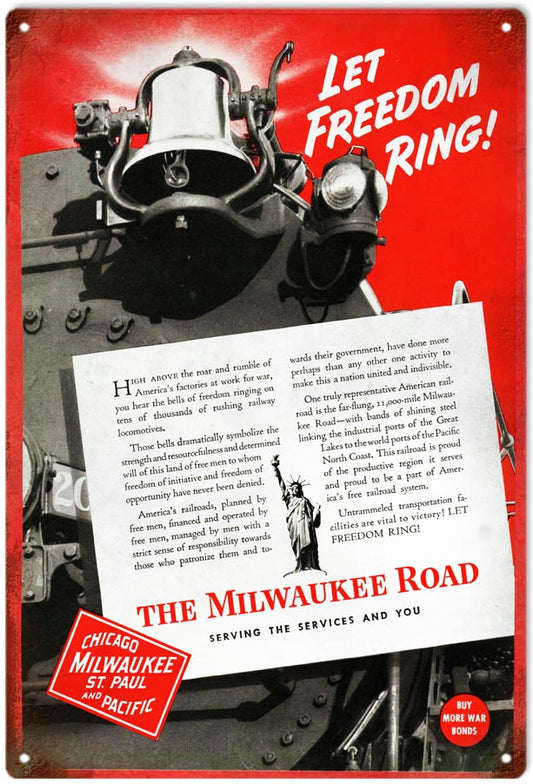 Milwaukee Railway railroad Vintage Style Metal Sign 12 × 18