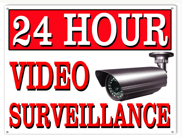 24 Hour Surveillance No Trespassing Warning 9×12