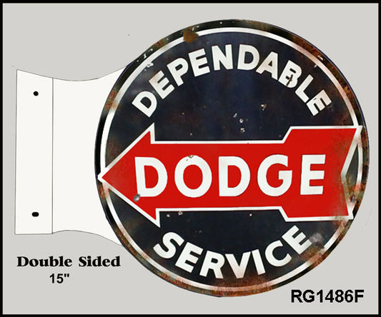 Dodge Service Flange Vintage Style Metal Sign 15 x 17
