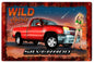 Wild Spirit Siverado Truck Pin Up Girl 12×18