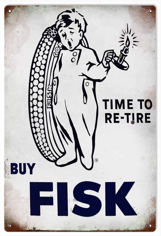 Buy Fisk Tires Vintage Style Metal Sign 12 × 18