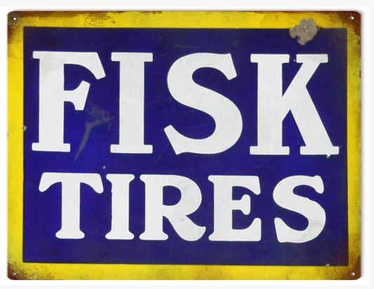 Fisk Tires Vintage Style Metal Sign 9 × 12