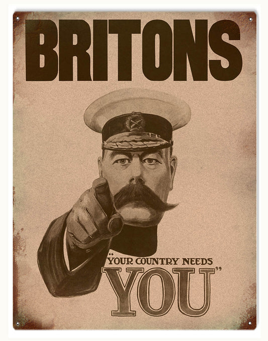 Britons Military War Vintage Style Metal Sign 9 × 12