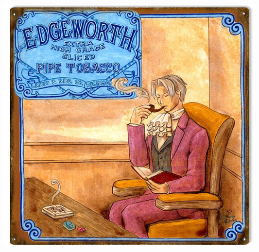 Smoke Edgeworth Pipe Tobacco Vintage Style Metal Sign 12 × 12