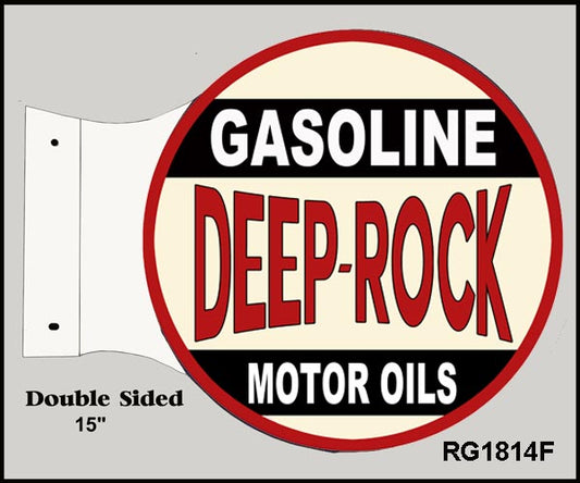 Deep Rock Motor Oil Flange Vintage Style Metal Sign 15 × 17