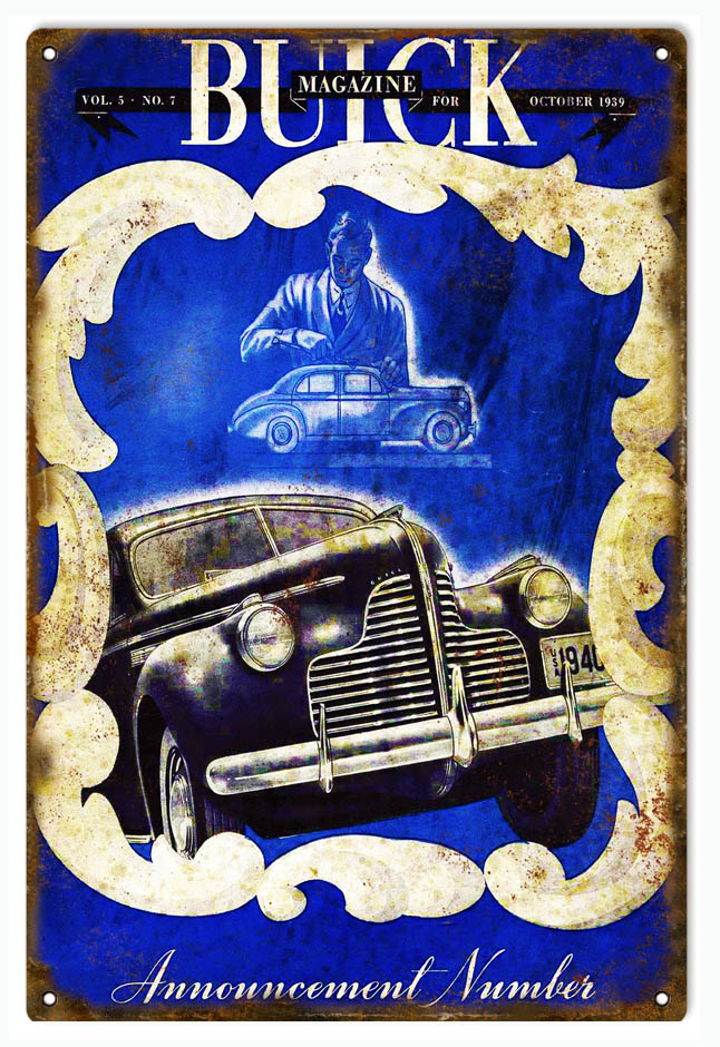 Classic Buick Announcement Car 12x18