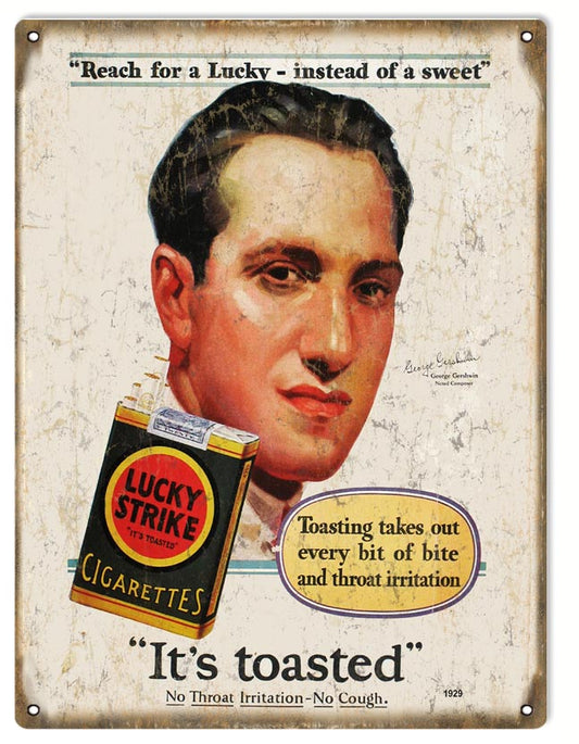 Luck Strike Cigarettes Tobacco Vintage Style Metal Sign 9 × 12