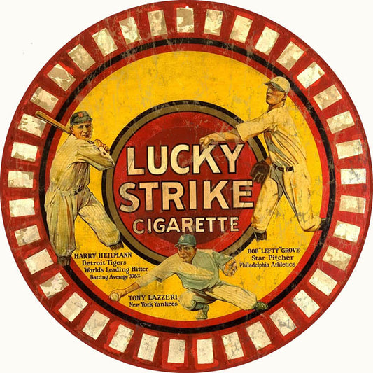 Round Lucky Strikes Cigarette Vintage Style Metal Sign 14 x 14
