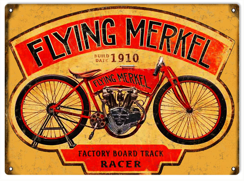 Flying Merkel Built Date 1910 Racer Motorcycle 9×12
