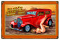 Shiny Side Up Hot Rod Pin Up Girl 12x18