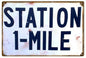 Station 1 Mile Gas And Motor Oil 12x18