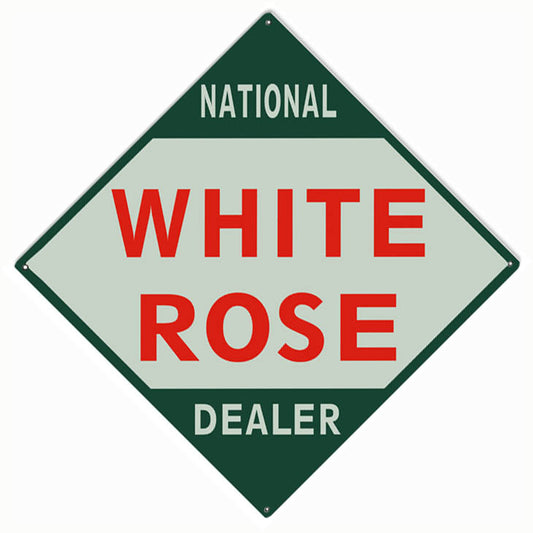 White Rose National Dealer Vintage Style Metal Sign 12 × 12