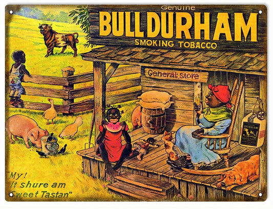 Bull Durham Smoking Tobacco Cigar Vintage Style Metal Sign 9 × 12