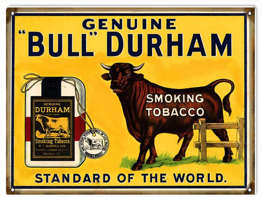 Bull Durham Smoking Tobacco Vintage Style Metal Sign 9 x 12