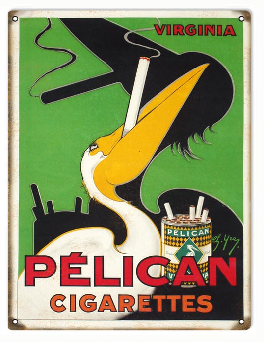 Virginia Pelican Cigarettes Vintage Style Metal Sign 9 x 12