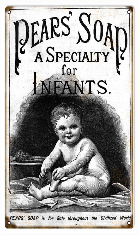 Pears Soap A Specialty For Infants Vintage Style Metal Sign 8 x 14