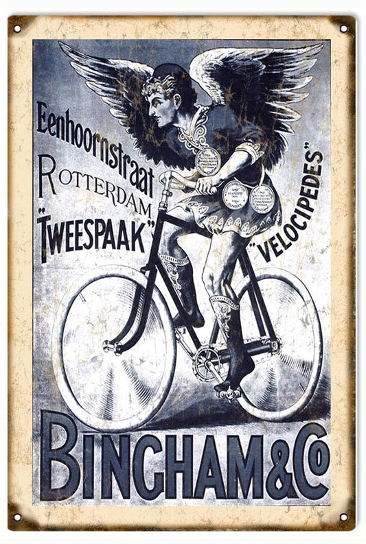 Bingham & Co. Bicycle Vintage Style Metal Sign 12 x 18