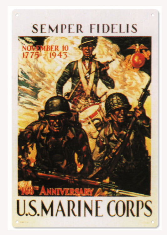 US Marines Corps Vintage Style Metal Sign 12 x 18