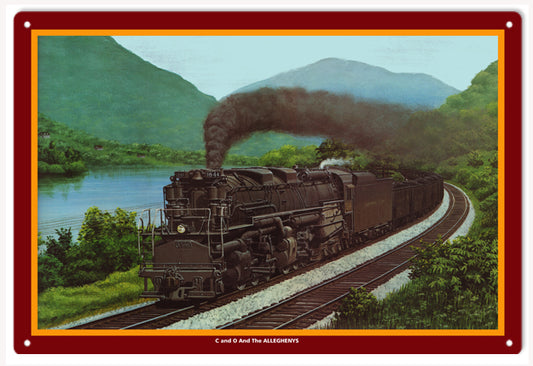 C And O The ALLEGHENYS Railroad Vintage Style Metal Sign 12 x 18