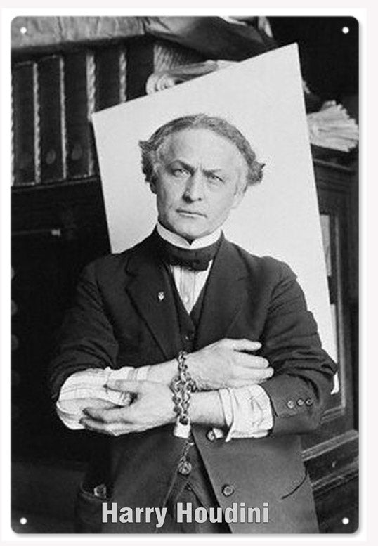 Harry Houdini In Chains Circus 12x18