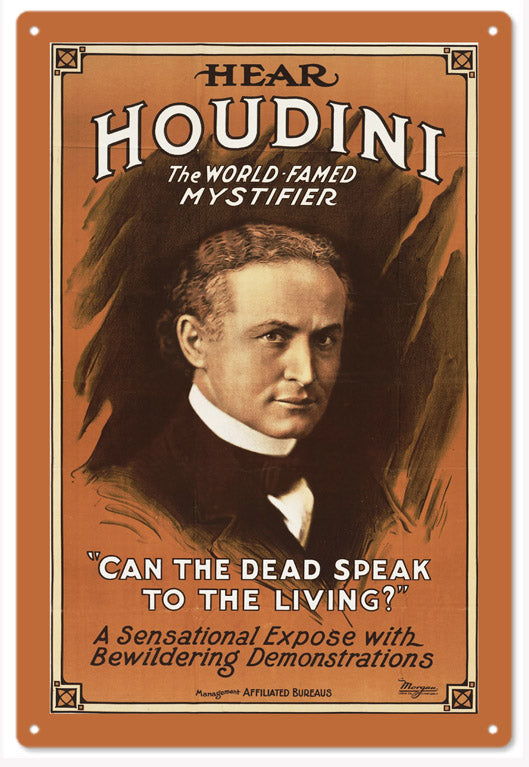 Hear Houdini Circus Vintage Style Metal Sign 12 x 18