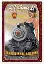 Engine 3740 Railroad Pin Up Girl 12x18