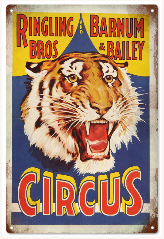 Ringling Bros Circus With Tiger 12x18