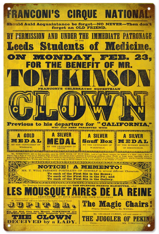 Tomkinson Clown Classic Circus 12x18