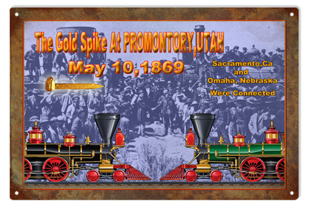 The Golden Spike Utah Railroad 12x18