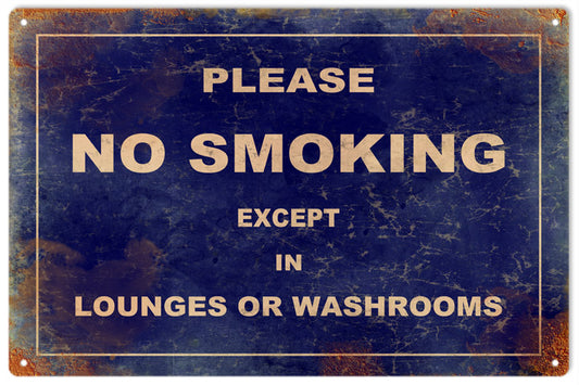 No Smoking Please Vintage Style Metal Sign 12 x 18