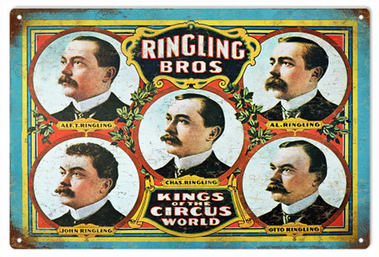 Ringling Bros Kings Circus Old World Vintage Style Metal Sign 12 x 18