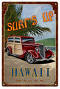 Surfs Up Hawaii Classic Hot Rod 16x24